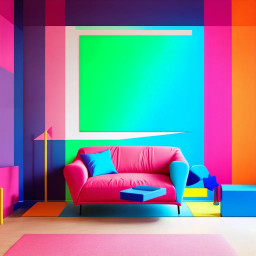 ai generated image of a modern room featuring bold geometric shapes and vibrant neon hues creating a futuristic and dynamic interior design download 2025 04 07t100233 466